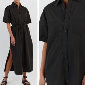 NWT DISSH Maxie Black Cotton Shirt Dress